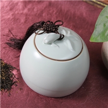 汝窑金鱼茶叶罐批发仿古密封茶叶罐陶瓷茶叶存储罐