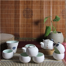 批发10头入陶瓷功夫茶具高档玉雪玲珑手抓壶陶瓷茶具套装
