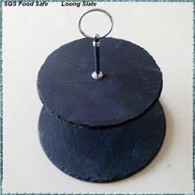 新款热销带铝合金提手圆形双层蛋糕盘点心盘