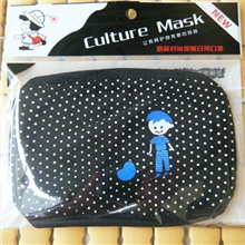 黑色水玉圆点卡通动漫情侣时尚印花防尘防寒保暖口罩批发个性口罩