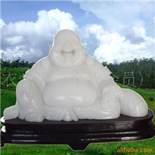 供应汉白玉系列石材雕刻弥勒佛玉石工艺品