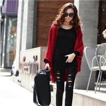 2013新款韩版女装蝙蝠针织开衫长款宽松大码毛衣外套披肩批发