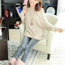 2013季新品日韩时尚新款针织衫宽松套头大码纯色简约毛衣