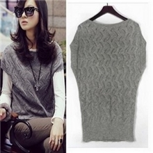 2013新款一字领镂空百搭兔绒背心打底蝙蝠袖针织衫兔毛针织衫