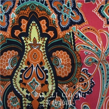 供应时尚爆款民族风韩国绒印花布料涤纶印花布料复古印花图案