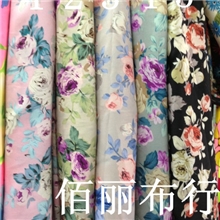 批发雪纺布裙子面料雪纺韩国绒印花复古花印花面料