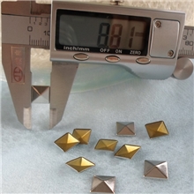 手机壳配件方形柳钉烫柳钉金字塔铜质烫片DIY烫钉9毫米银色
