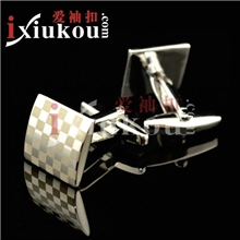 【热销】ixiukou方格镭射袖扣袖钉男士法式纽扣cufflinks/150177