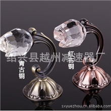 促销窗帘挂钩大号玫瑰水晶挂钩电镀锌合金墙钩5.4cm底座大挂钩