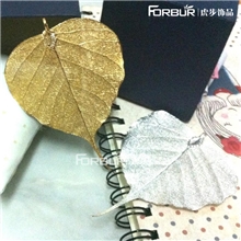 天然叶脉电镀24k金菩提叶脉,金叶子/黄金树叶吊坠