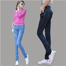 2013新款双排扣微哈伦牛仔裤女裤批发显瘦提臀牛仔小脚铅笔长裤子