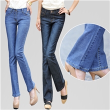 复古女式弹力微喇牛仔裤韩版中腰收腹喇叭裤大码提臀显瘦女长裤