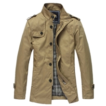 2013秋冬新款韩版立领男士夹克大衣男装中长款修身风衣外套上衣潮