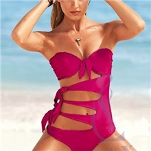 无法超越的超性感比基尼原单连体泳装游泳衣女胸垫1010