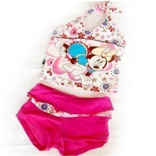 一件起批儿童米奇泳衣分体小平角挂脖卡通可爱宝宝们都喜欢