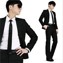 韩版修身西装套装司仪婚庆伴郎演出服西服男士