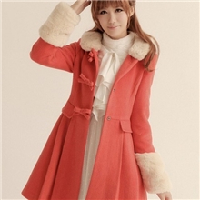 2013新款毛呢外套毛领羊毛呢大衣女修身呢大衣风衣大衣毛呢