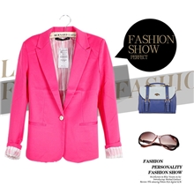 SINGKBEED-7602秋季女装糖果色一粒扣修身小西装西装外套