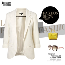 SINGKBEE2-62502爆款！糖果色加厚七分卷袖小西服西装外套