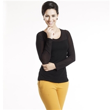 新款打底性感女装修身女式打底衫网纱打底衫女士长袖打底衫