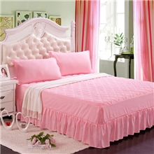 韩版加厚纯色炫彩夹棉床裙床罩床套床单冬季新品