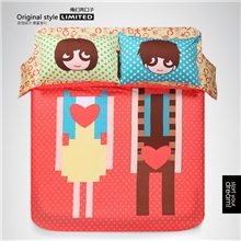 全棉纯棉卡通活性床单床笠三四件套俺们两口子床上用品批发代理