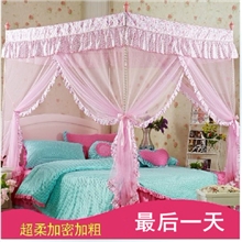 2013韩式公主加高加粗三开门方顶不锈钢落地宫廷蚊帐厂家批发