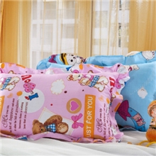 厂家直销全棉荷叶边儿童枕头卡通滚边学生枕特价批发