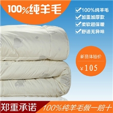 恒源祥澳洲正品秋冬季床上用品100%羊毛保暖被子羊毛被芯特价