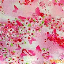 供应印花布雪纺印花布全涤印花布夏季印花布蝴蝶花印花布