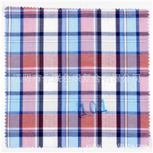 普梳40S春夏季韩版休闲商务全棉衬衫面料，色织格子面料