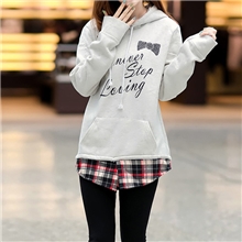 韩版时尚秋冬卫衣修身运动服批发抓绒字母连帽女卫衣卫衣批发