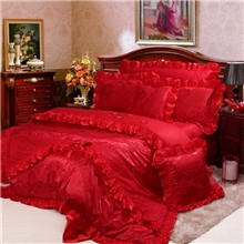 〖荐〗顶级奢华提花全棉婚庆床品批发多件套七件套金枝玉叶xl