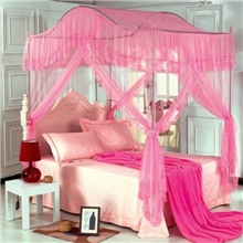 批发特价宫廷拱形双层花边不锈钢落地蚊帐特价清仓