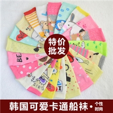 女士卡通韩国可爱船袜春夏季个性短袜棉袜地摊袜子批发厂家直销潮