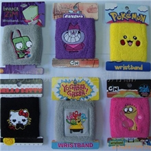 供应刺绣公仔图案的运动护腕