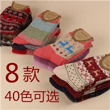 2013秋冬新款保暖袜子加厚时尚女袜羊毛袜批发40色可选