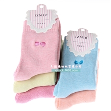 M1342冬季加厚保暖纯棉毛巾袜子女袜刺绣蝴蝶毛圈袜子批发