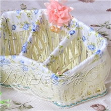 供应纯色白之恋藤编工艺收纳篮