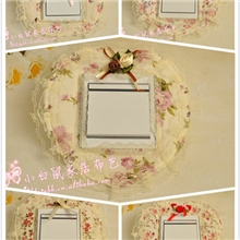 似水蕾丝睫毛单开关贴开关套布艺开关贴罩布艺开关套