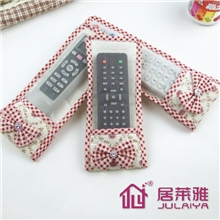 居莱雅纯棉韩式紫格玫瑰系列遥控套遥控器套电视遥控套