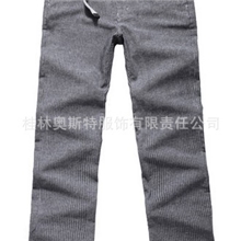 棉麻英伦薄休闲修身直筒男士长裤裤子加工厂