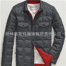 韩版时尚保暖羽绒衬衣外套羽绒服oem加工定做内贸外贸服装订单