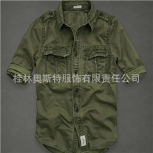 军工洗水长袖衬衣纯棉衬衫衬衫oem服装贴牌厂来样来版加工