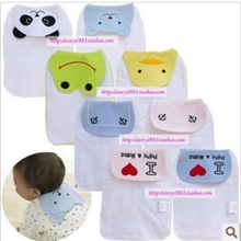 （标准款）千趣会新生儿动物造型垫背纱布吸汗巾/汗垫巾/垫背巾