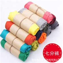 厂家直销韩版外贸百搭糖果色莫代尔棉修身打底七分裤