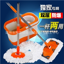 一杆两用双色桶好神拖可折叠平板拖把手压双驱动旋转拖把