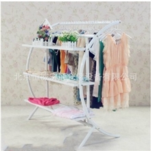 新款服装货架服装展架中岛架衣服架展示架服装半圆月亮货架