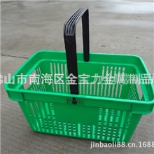 厂家推荐超市塑料购物篮，单挽手27升PP优质塑料购物篮，Basket