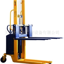 生产销售最大载重2吨进口泵站半电动堆高车优质半自动堆高车